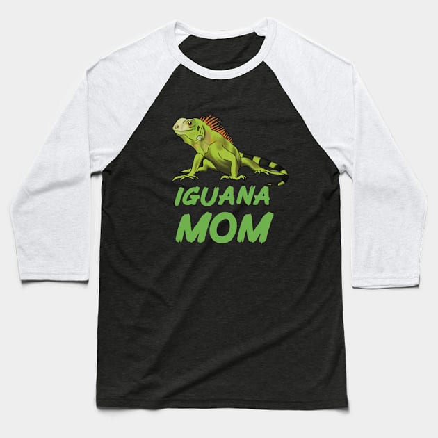 Iguana Mom for Iguana Lovers, Green Baseball T-Shirt by Mochi Merch